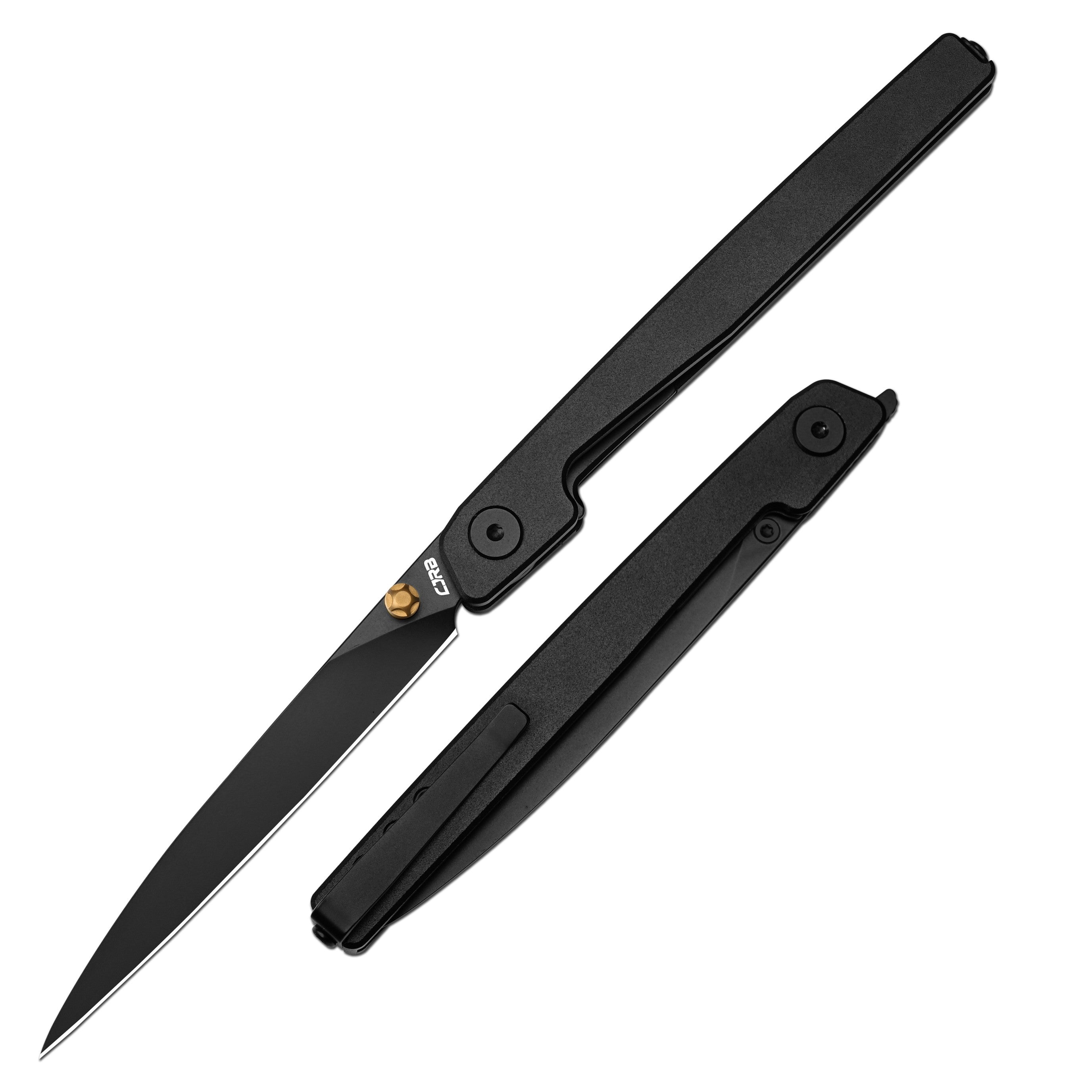 Cjrb Lanky Liner Lock Front Flipper Knife Black Aluminum Handle (3.58'' Black Pvd Coating Ar-rpm9 Blade) J1965-bbk - cjrb ...