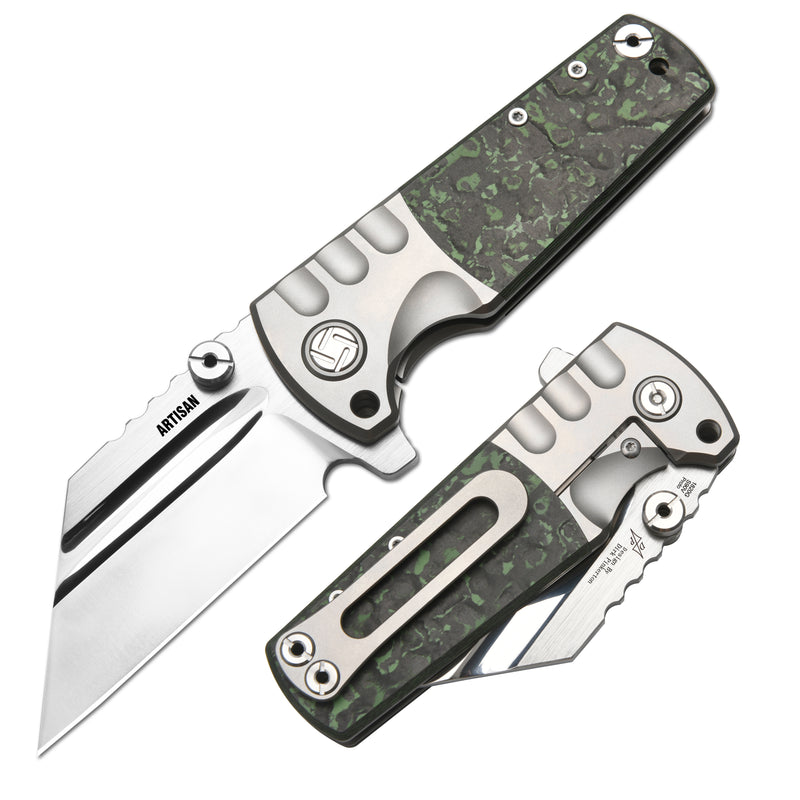 ARTISAN CUTLERY PROPONENT 1820G-JW S90V Blade Titanium and Fat Carbon Inlay Handle Folding Knife(Limited edition)