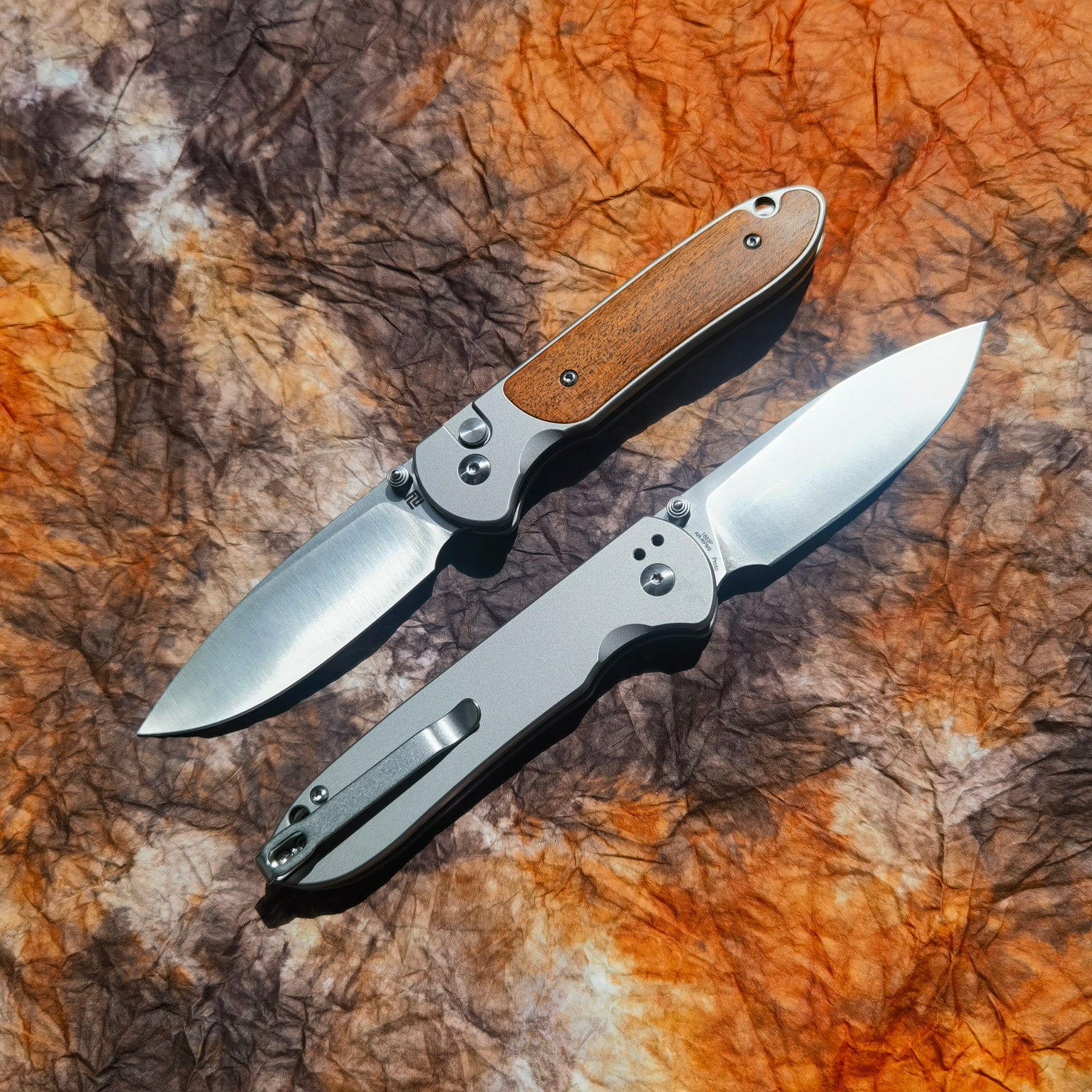 Artisan Cutlery 2023 New Prototype Spurdog ATZ-1863 AR-RPM9 Blade Wood Handle Folding Knives