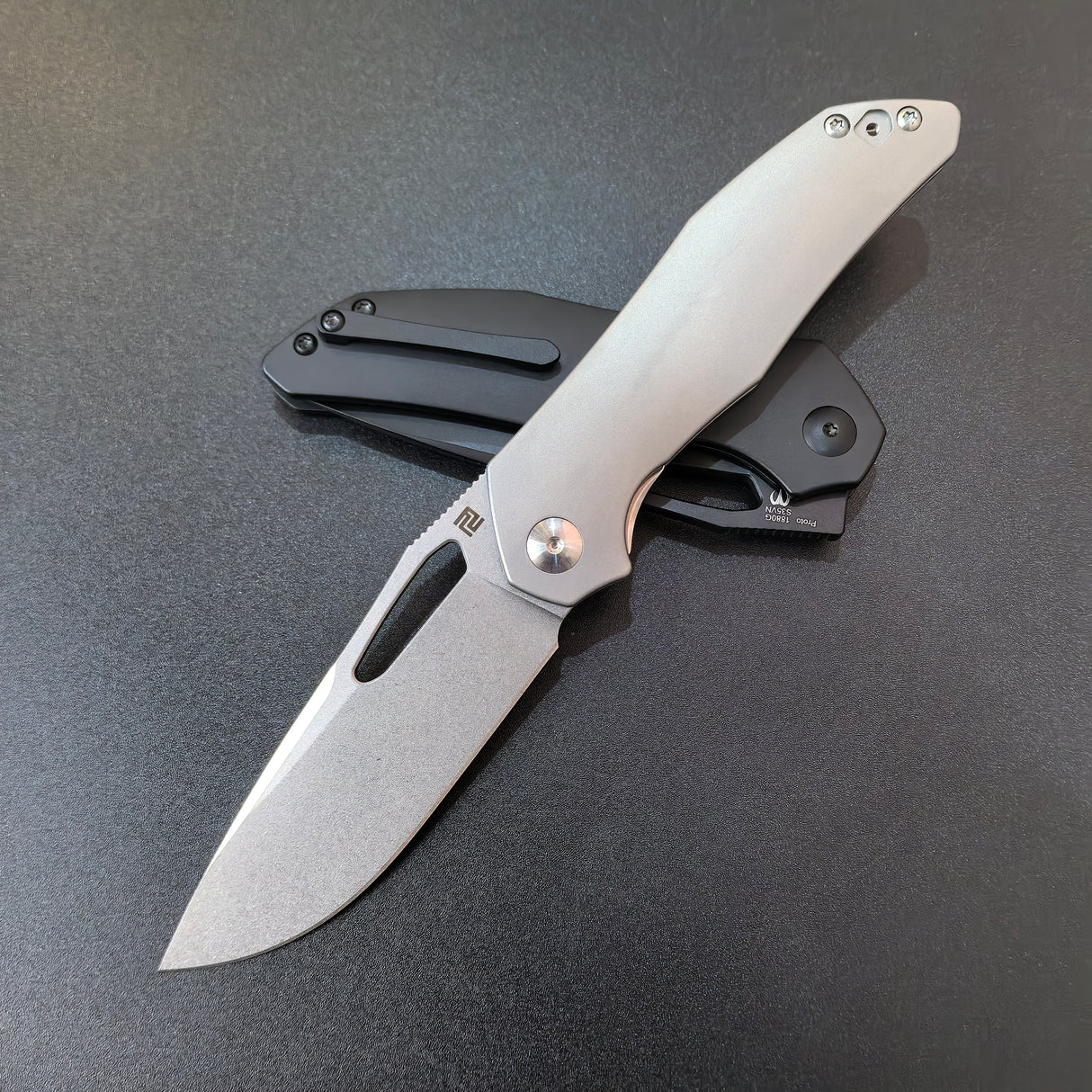 ArtisanCutlery Keras ATZ-1880G S35VN Blade Titanium Handle Folding Knives(PROTOTYPE)