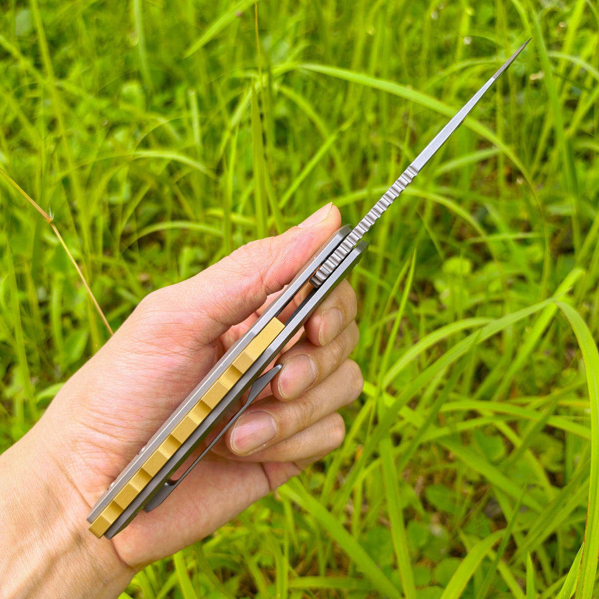 ArtisanCutlery Tortoise ATZ-1884G S35VN Blade Titanium Handle Folding Knives(PROTOTYPE)