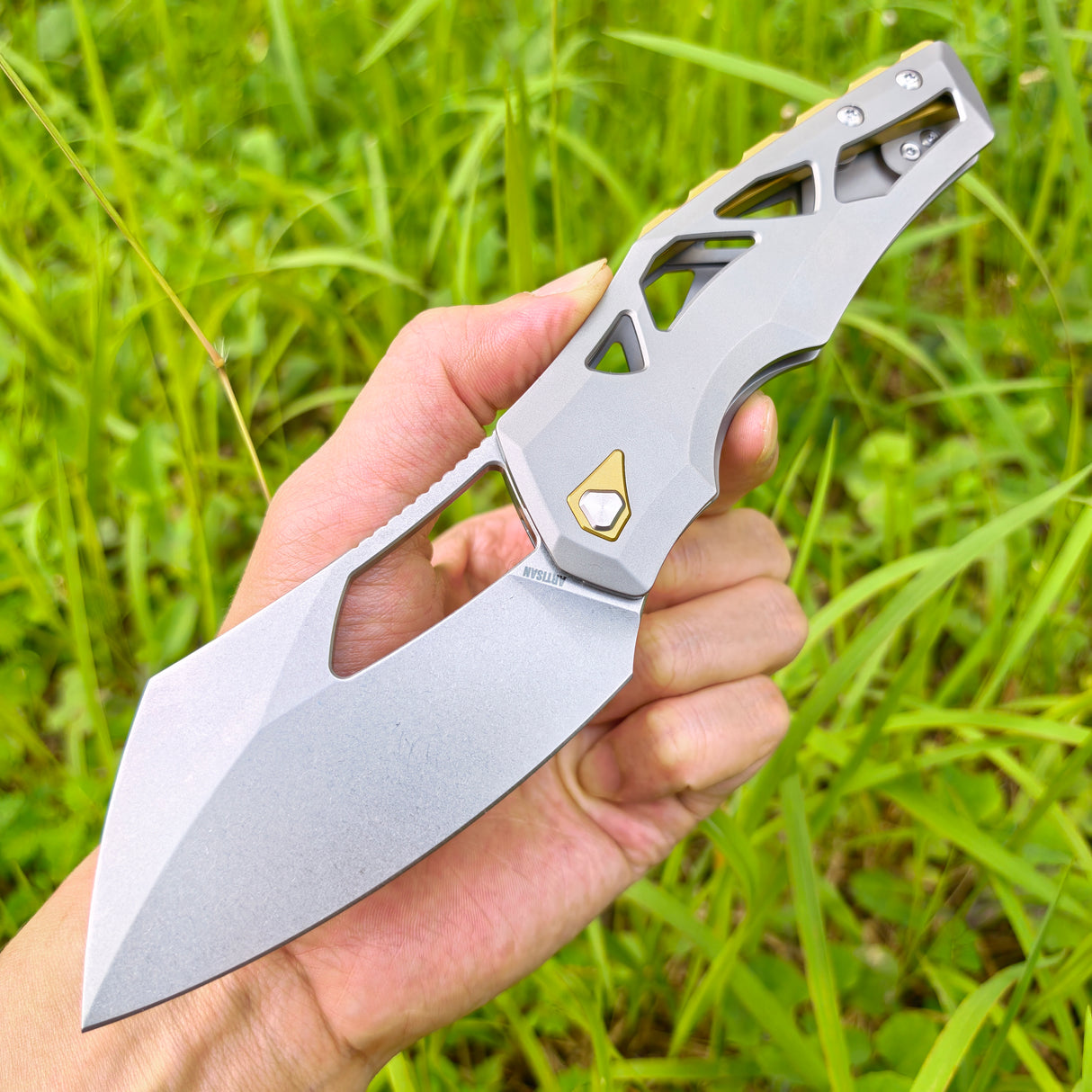 ArtisanCutlery Tortoise ATZ-1884G S35VN Blade Titanium Handle Folding Knives(PROTOTYPE)