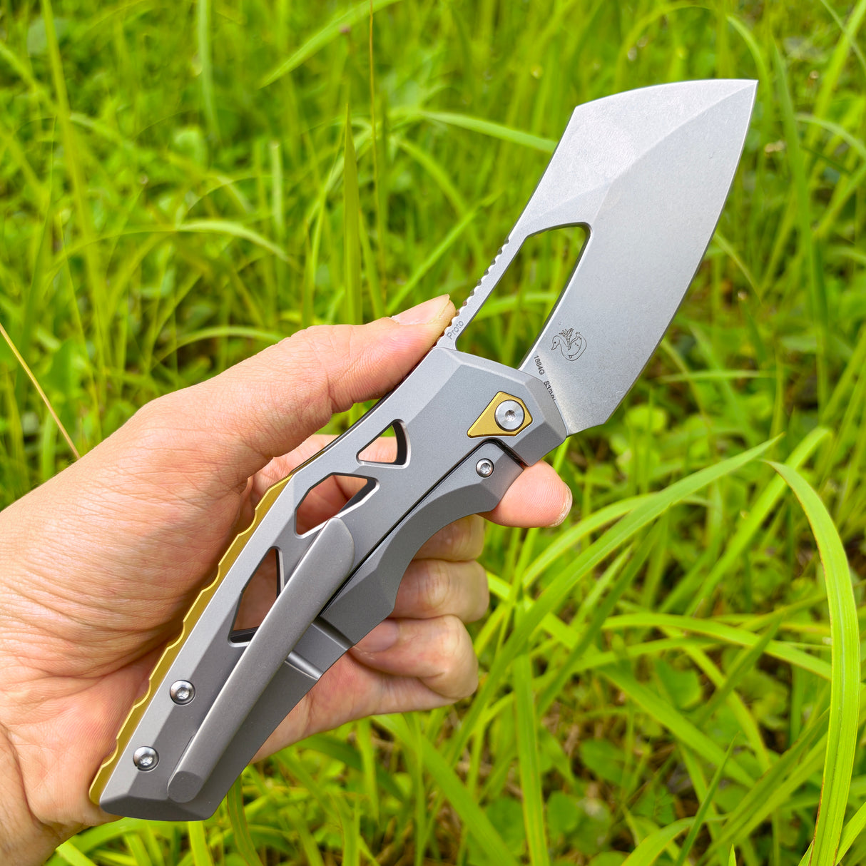 ArtisanCutlery Tortoise ATZ-1884G S35VN Blade Titanium Handle Folding Knives(PROTOTYPE)