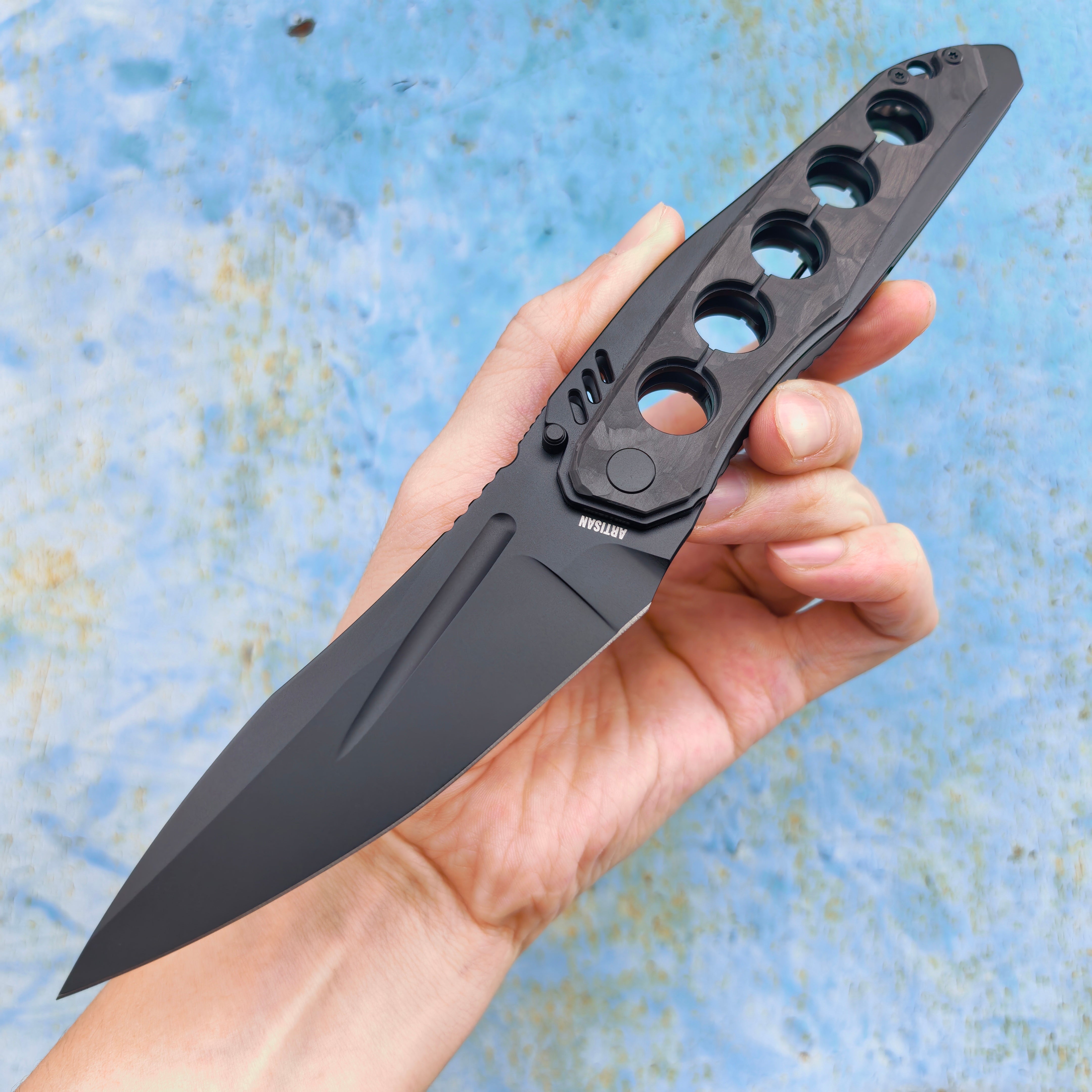 ArtisanCutlery Sudden ATZ-1890G AR-RPM9 Blade Steel/Carbon Fiber Handle Folding Knives(PROTOTYPE)