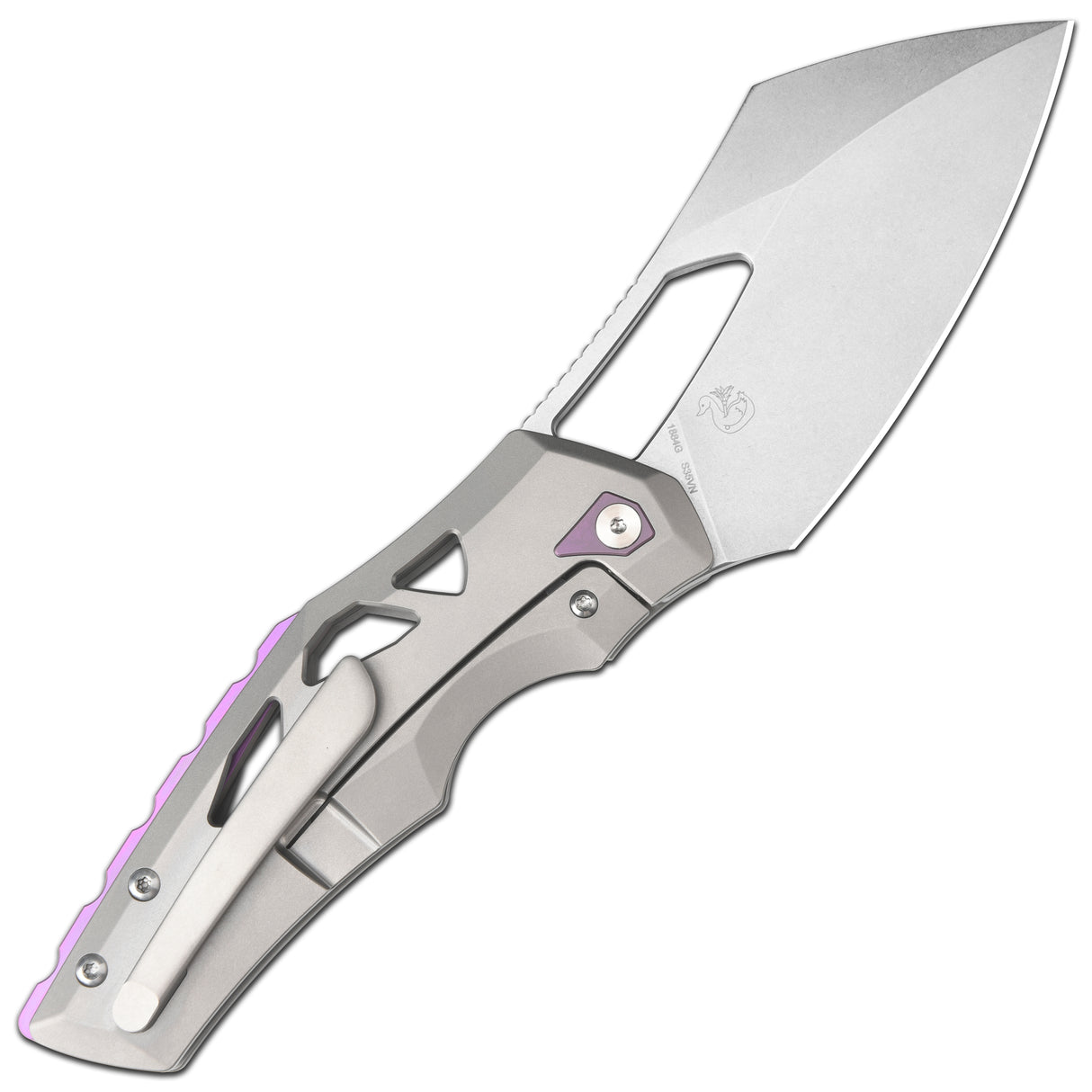 Artisan Cutlery Tortoise 1884G S35VN Steel Blade Titanium Handle Folding Knives