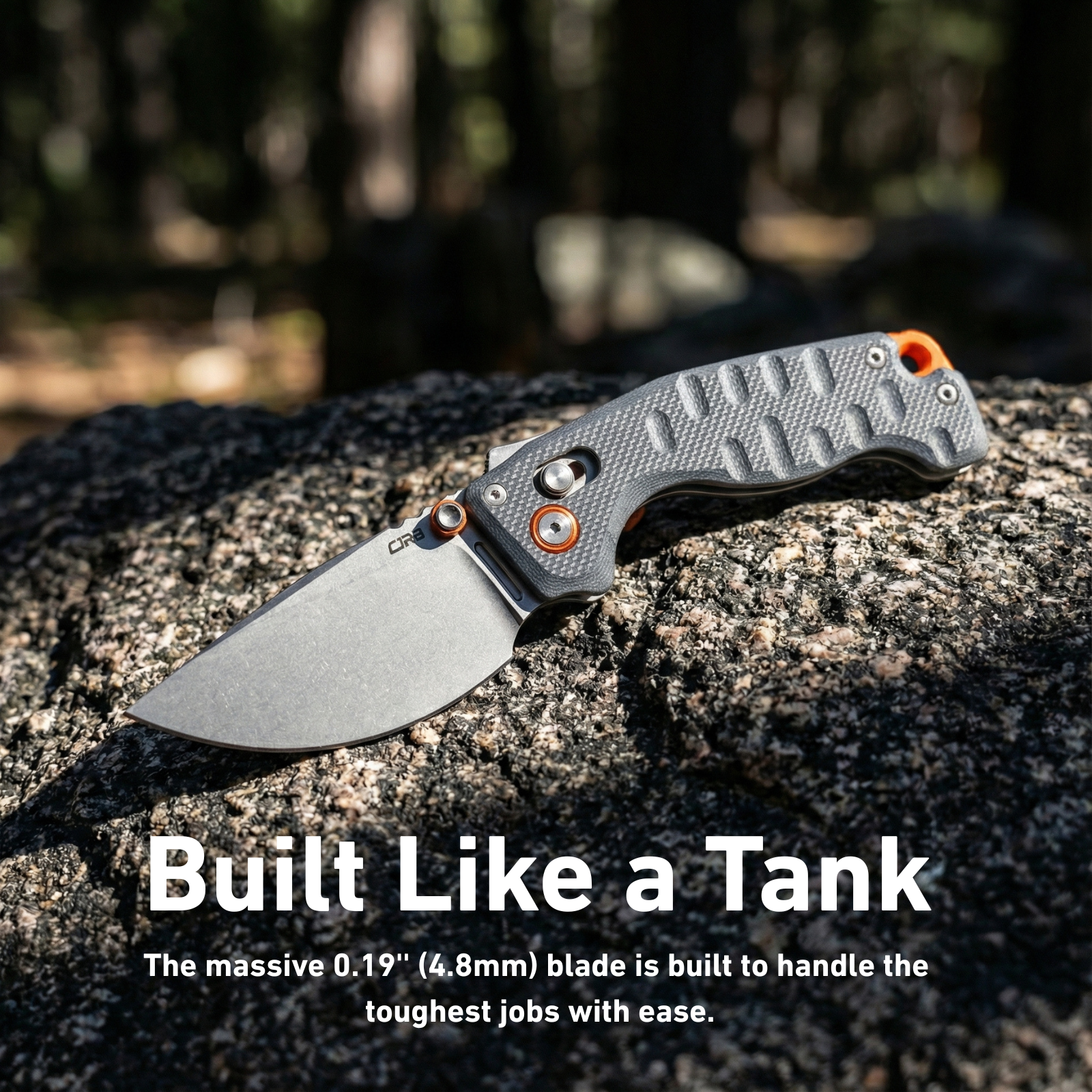 CJRB Doubletap Thumb Stud & Recoil Lock V2 Tatical Knife Blue G10 Handle(3.86'' D2 Stone Wash Blade) J1970-BU