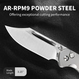 CJRB Bowie Pyrite J1942 AR-RPM9 Powder Steel Blade Sand Polish Wood Handle Folding Knives