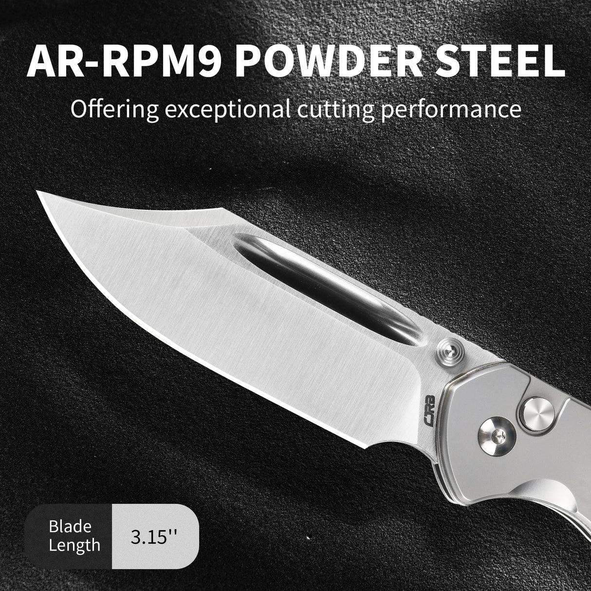 CJRB Bowie Pyrite J1942 AR-RPM9 Steel Blade Sand Polish Wood Handle Folding Knives