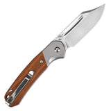 CJRB Bowie Pyrite J1942 AR-RPM9 Steel Blade Sand Polish Wood Handle Folding Knives