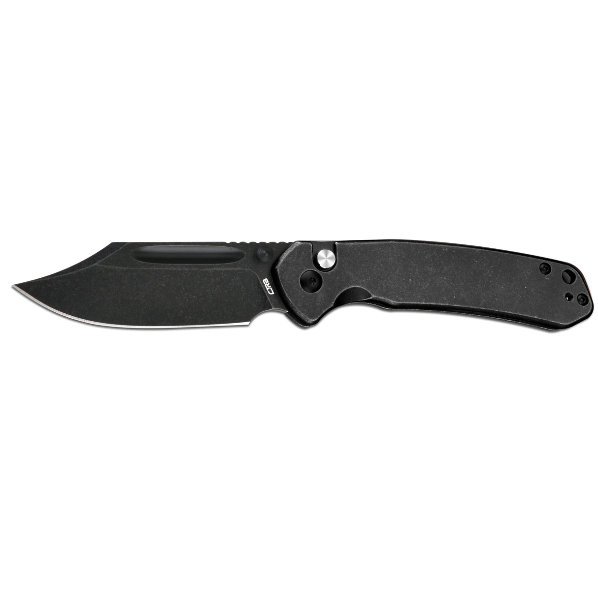 CJRB Bowie Pyrite J1942 AR-RPM9 Steel Blade Stone Wash Steel Handle Folding Knives