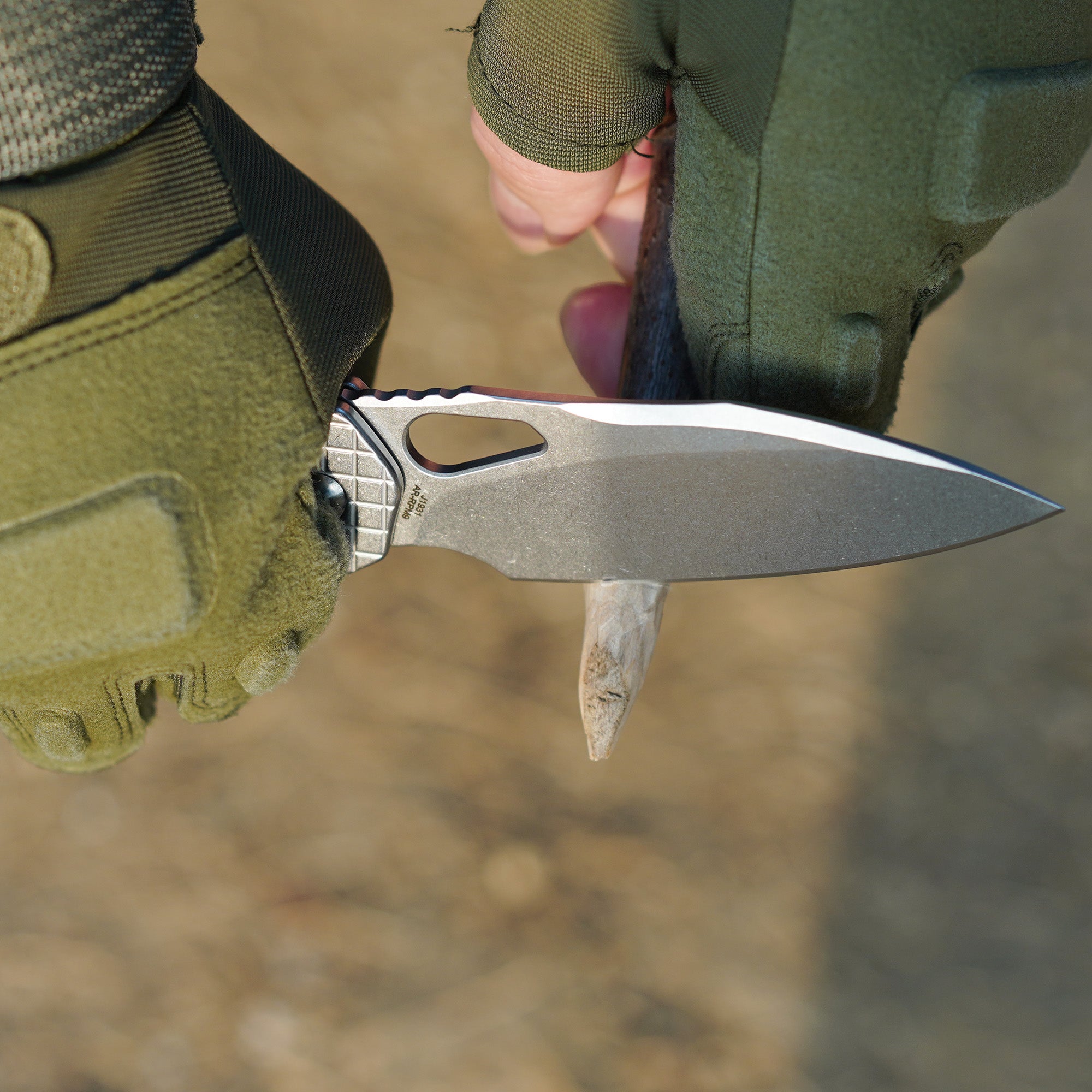 CJRB Frack J1931 AR-RPM9 Steel Blade Steel(Frag pattern) Handle Folding Knives