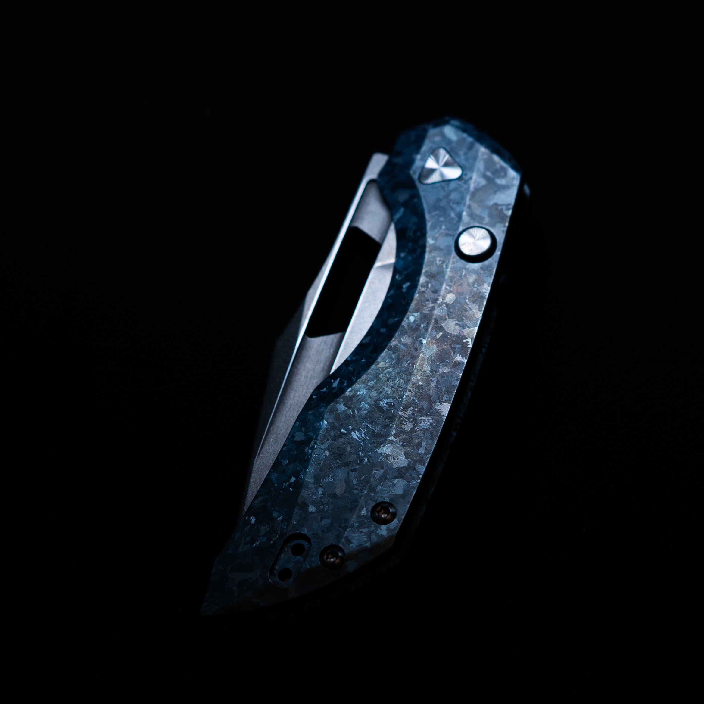 ArtisanCutlery Mousebird Thumb Hole Top Liner lock Lock EDC Knife Crystal Titanium Handle Crystal Titanium Clip(3'' S35VN Stone Wash Blade ) 1889G-CBU