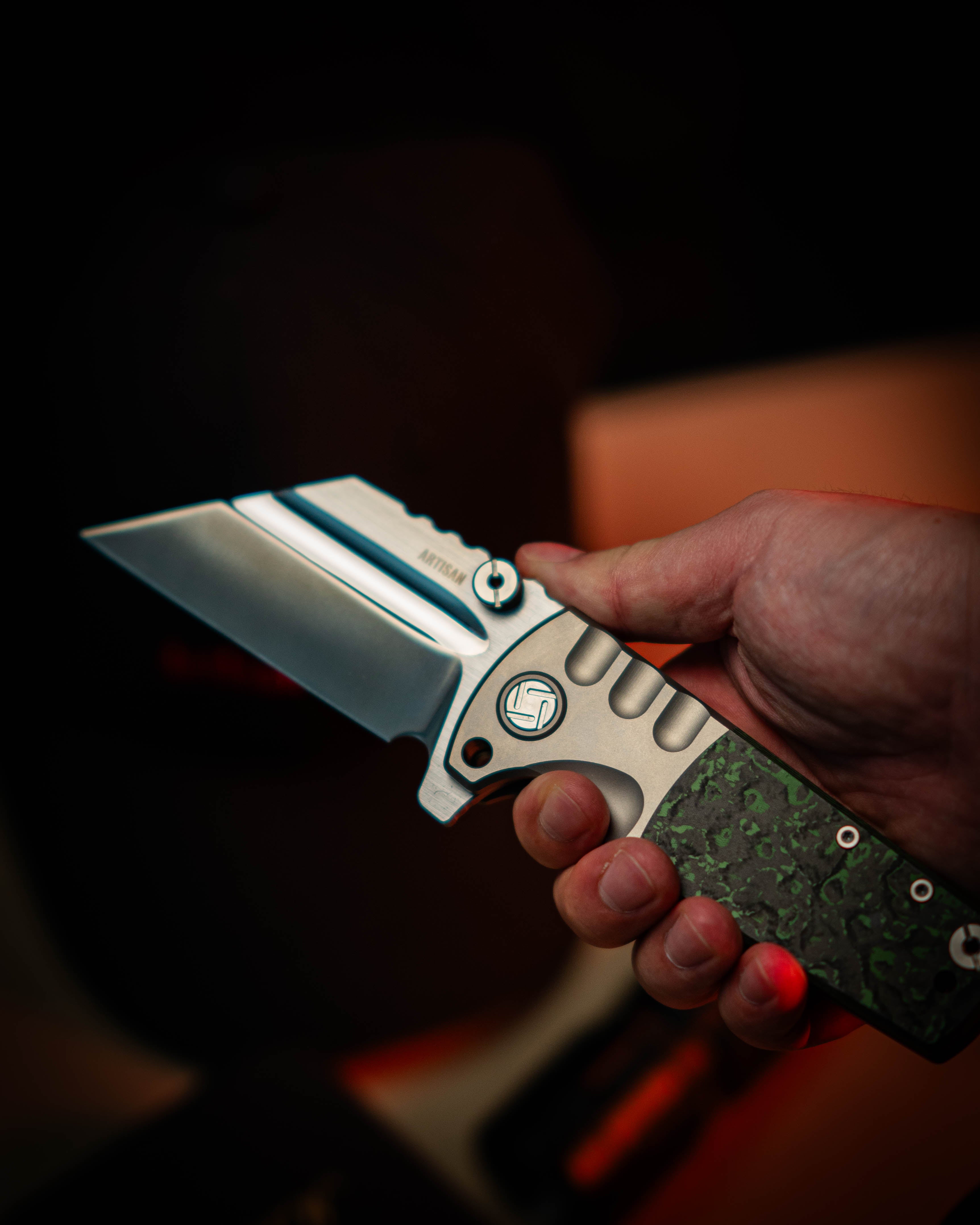 ARTISAN CUTLERY PROPONENT 1820G-JW S90V Blade Titanium and Fat Carbon Inlay Handle Folding Knife(Limited edition)