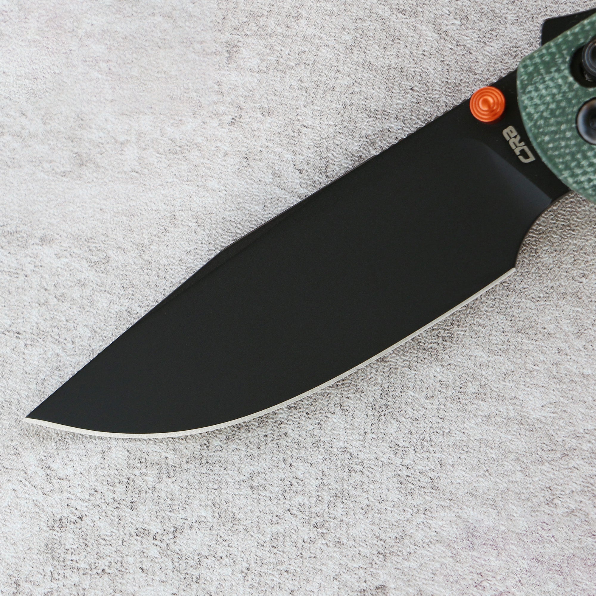 CJRB Bolt Thumbs Stud Recoil Lock Knife Green Micarta Handle (3.25'' Black PVD Coating S90V Blade) J1960G-BMGN