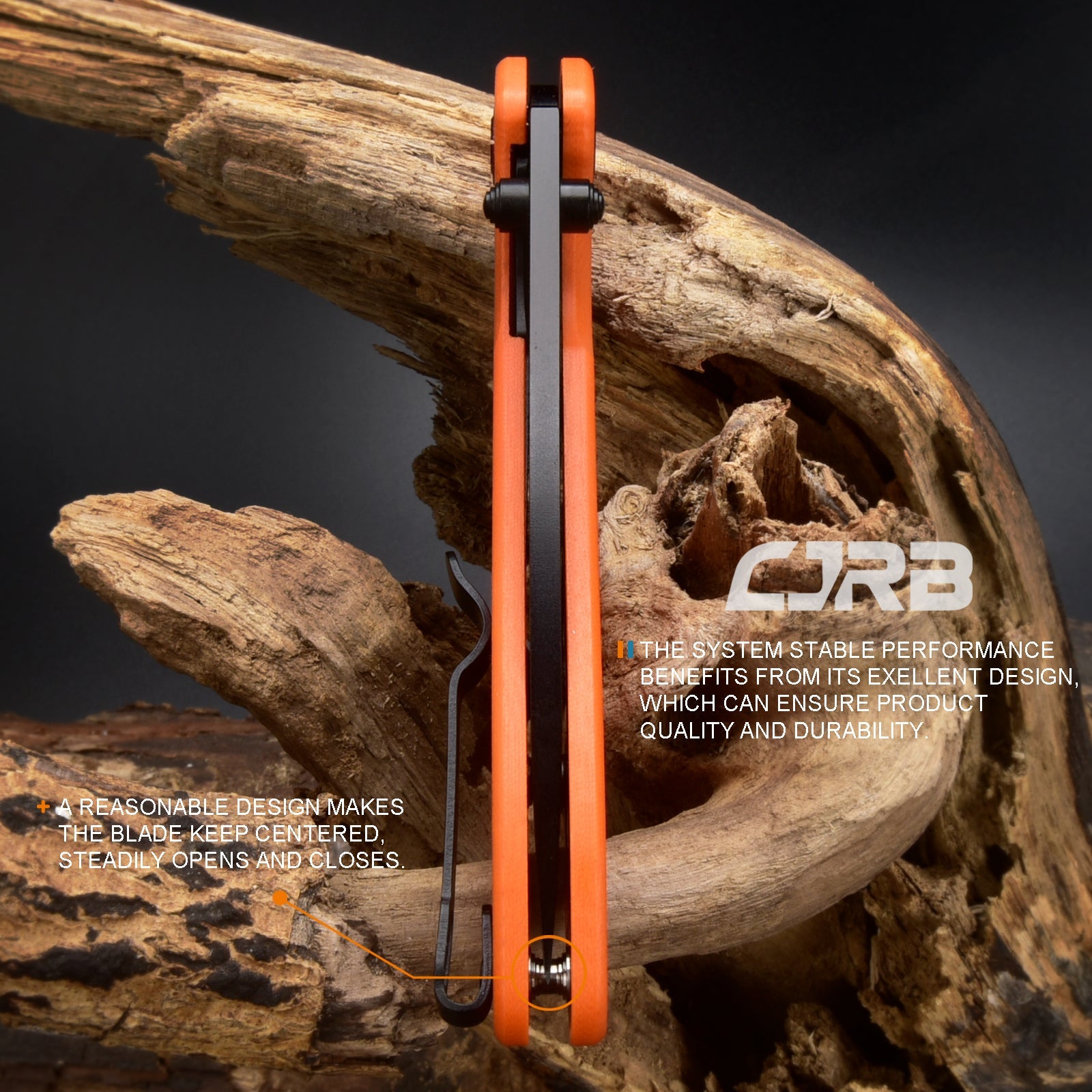 CJRB Feldspar J1912 AR-RPM9 Steel Black PVD Coated Blade G10 Handle Folding Knives - Orange (J1912-BOE)