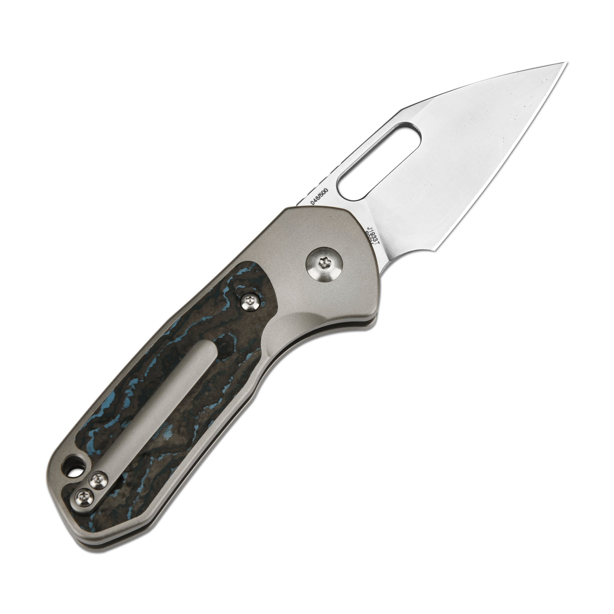 CJRB Mini Pyrite J1933 CPM S90V Blade Titanium and Fat Carbon Handle Folding Knives