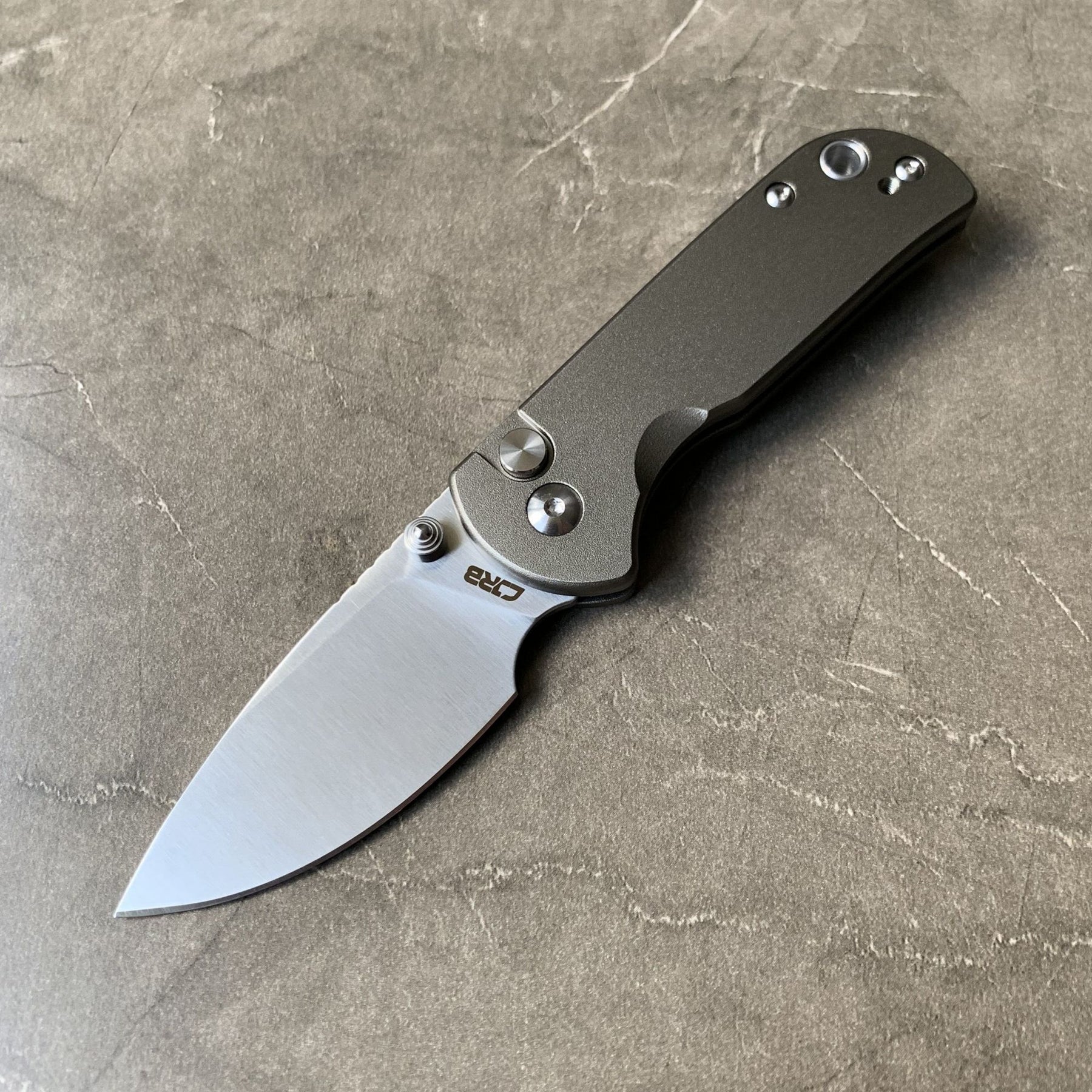 CJRB Mini Pyrite Prototype J1934 AR-RPM9 Powder Steel Blade Aluminium Handle Folding Knives