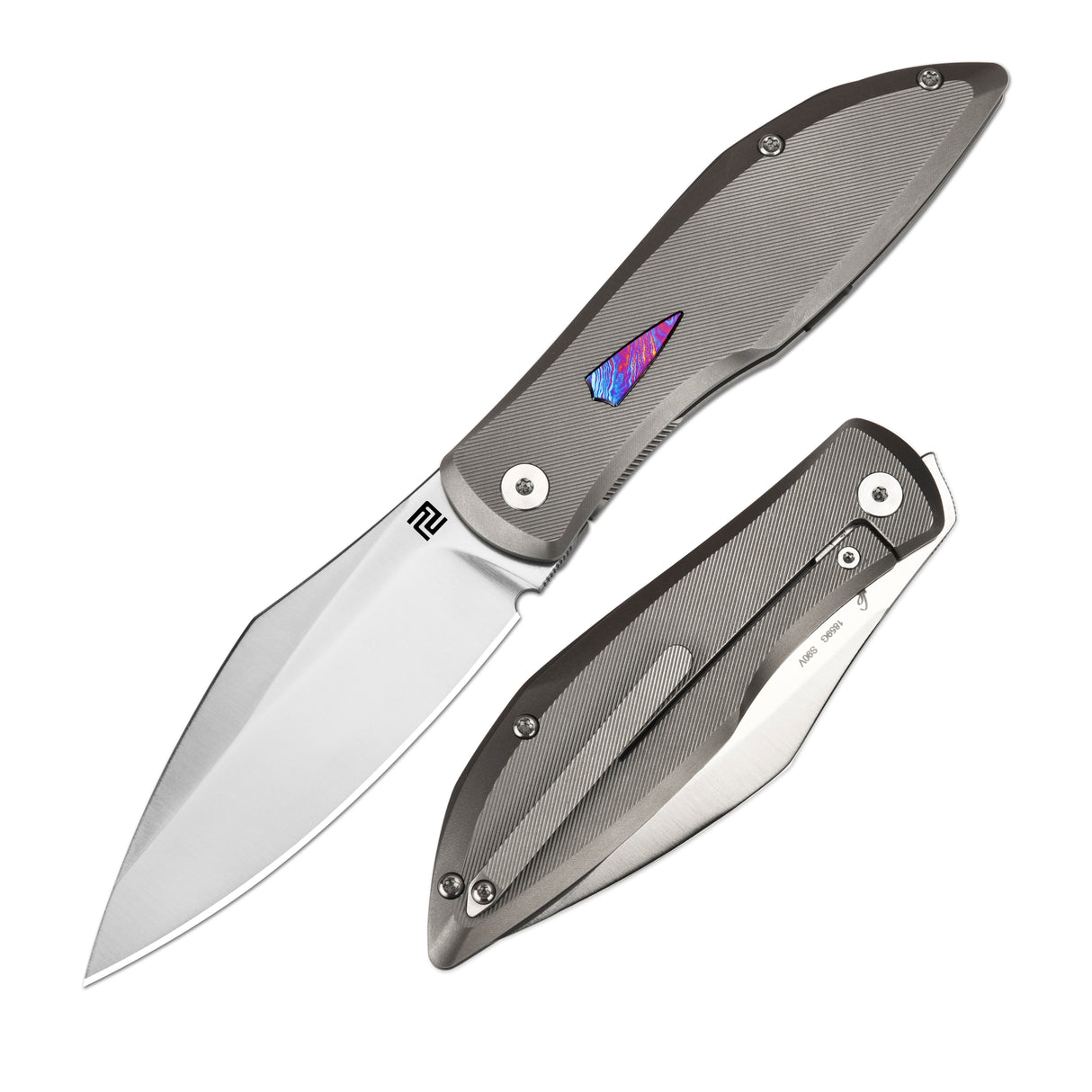 ArtisanCutlery Weyden ATZ-1859G S90V Blade Titanium Handle Folding Knives