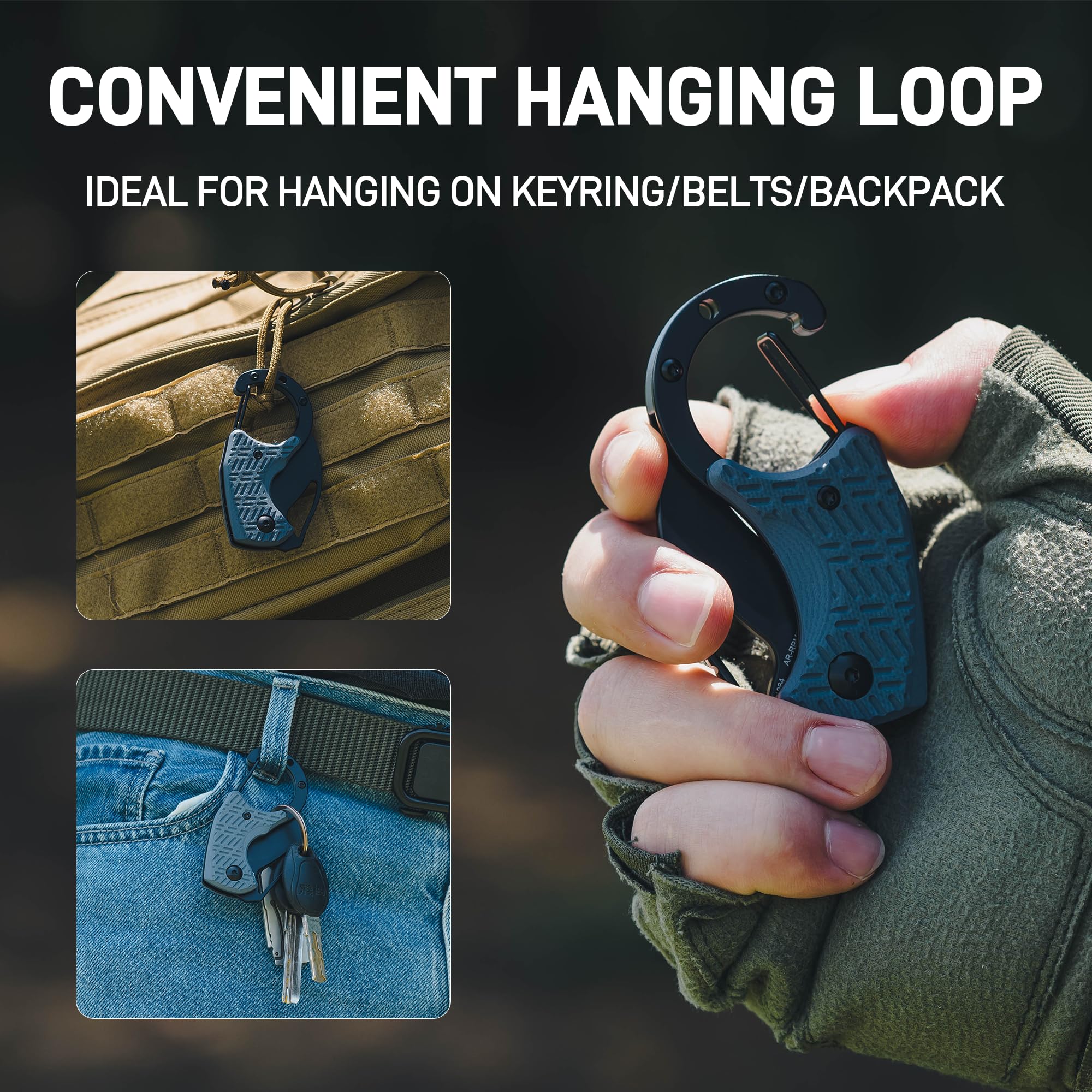 CJRB Anansi J1964 AR-RPM9 Steel Blade G10 Handle Folding Knives Blue G10 Handle/Black PVD Finish