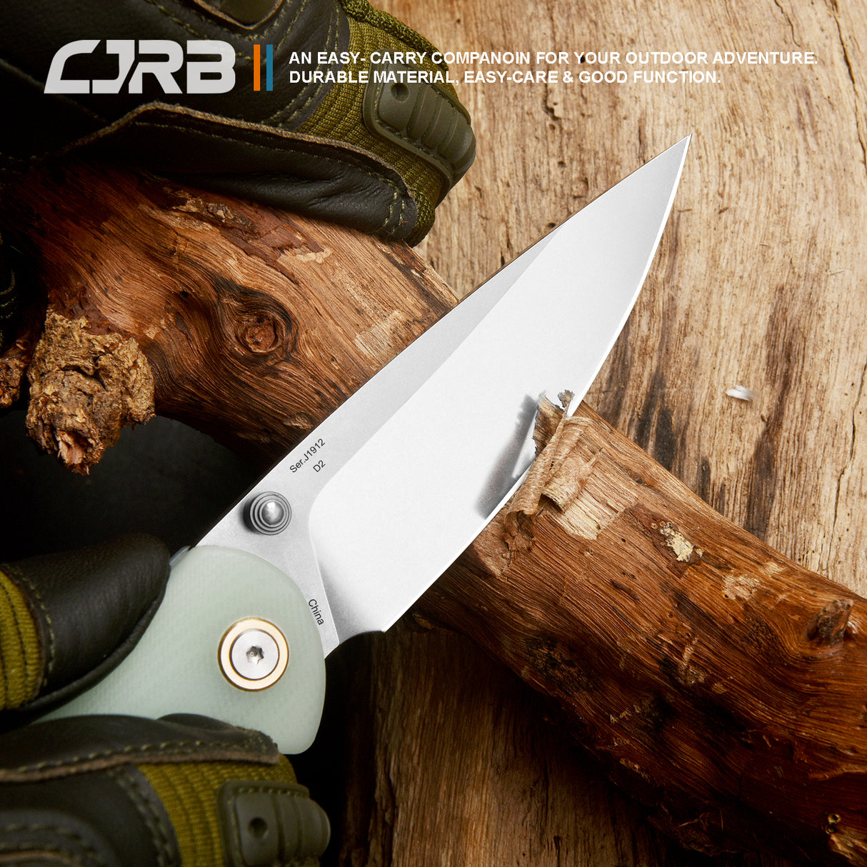 CJRB Feldspar J1912S D2/AR-RPM9 Blade G10(contoured & CNC pattern texture) Handle Folding Knives
