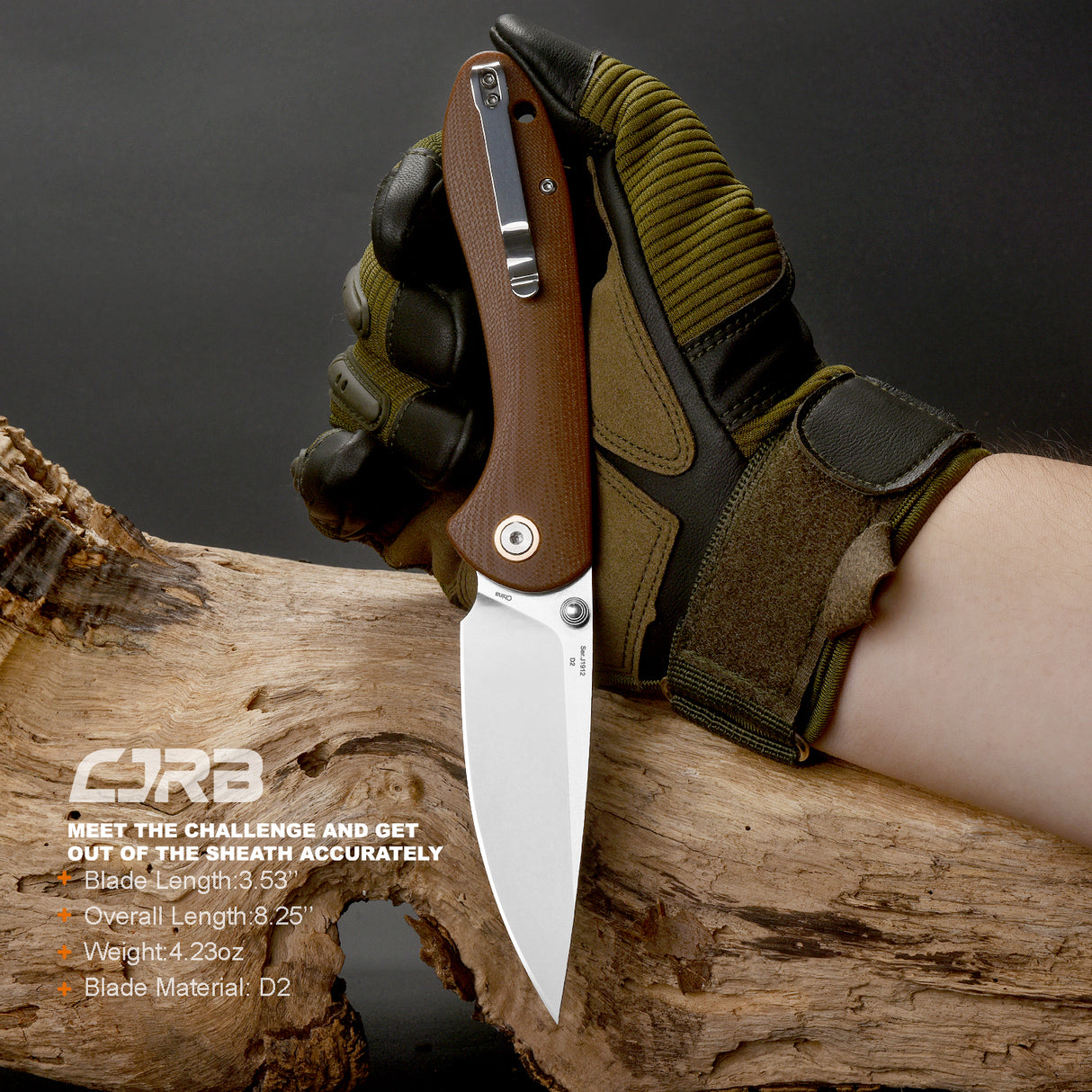 CJRB Feldspar J1912S D2/AR-RPM9 Blade G10(contoured & CNC pattern texture) Handle Folding Knives