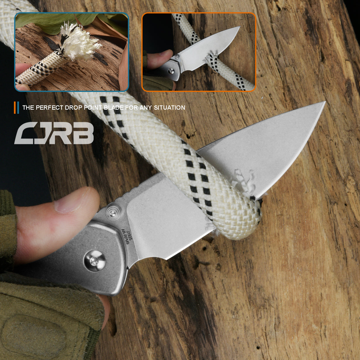 CJRB Pyrite J1925 AR-RPM9 POWDER STEEL BLADE STEEL HANDLE FOLDING KNIVES