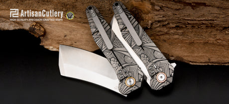 Artisan Cutlery Osprey ATZ-1803G S35VN Blade Titanium Handle Folding Knives