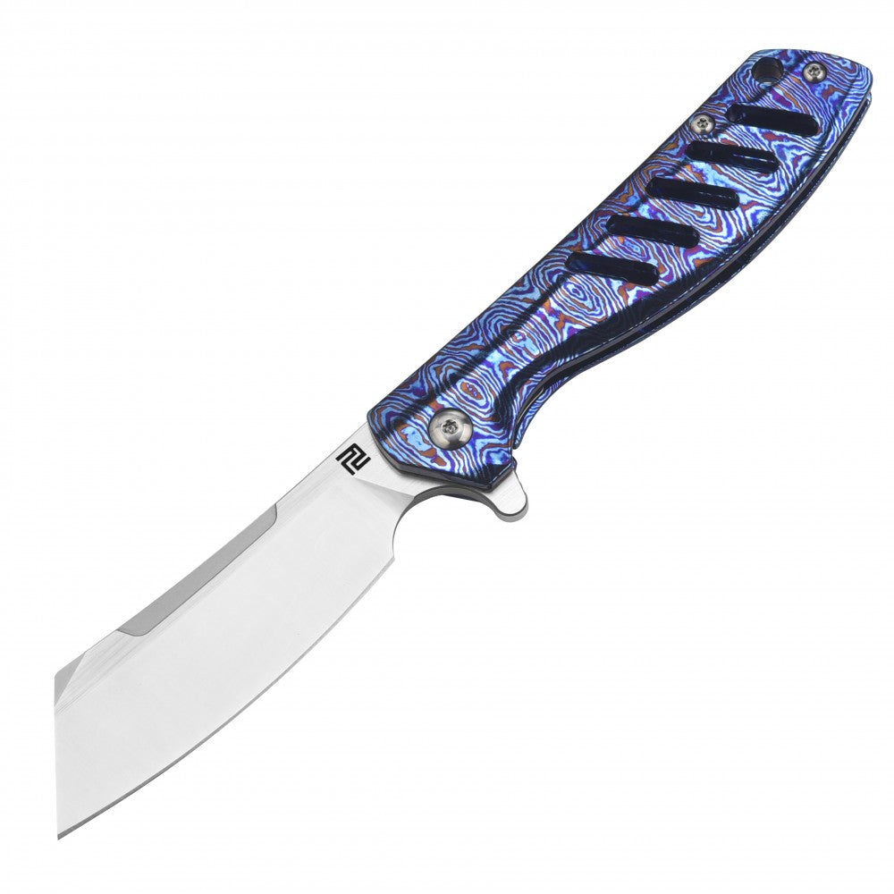 Artisan Cutlery Tomahawk ATZ-1815GS M390 Blade Titanium Damascus Handle Folding Knives