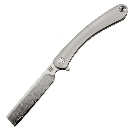 Artisan Cutlery Orthodox ATZ-1817GD Damascus Blade Titanium Handle Folding Knives