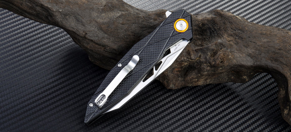 Artisan Cutlery Cygnus ATZ-1827P D2 Blade Carbon Fiber Handle Folding Knives