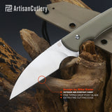 Artisan Cutlery Sea Snake ATZ-1842B  AR-RPM9 Steel Blade G10 Handle Fixed Blade Knives