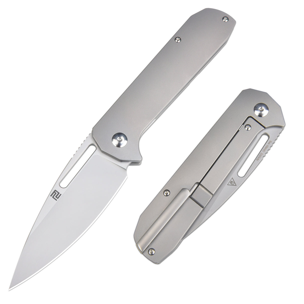 Artisan Cutlery Arion ATZ-1843G S35VN Blade Titanium Handle Folding Knives