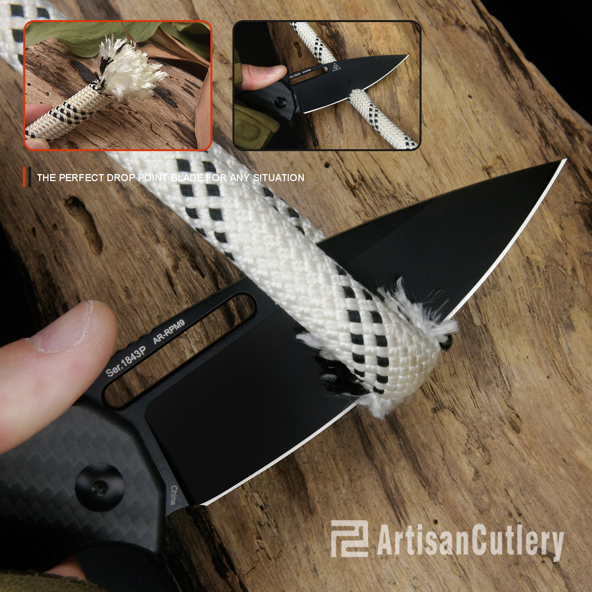 Artisan Cutlery Arion ATZ-1843P AR-RPM9 Blade Carbon Fiber Handle Folding Knives