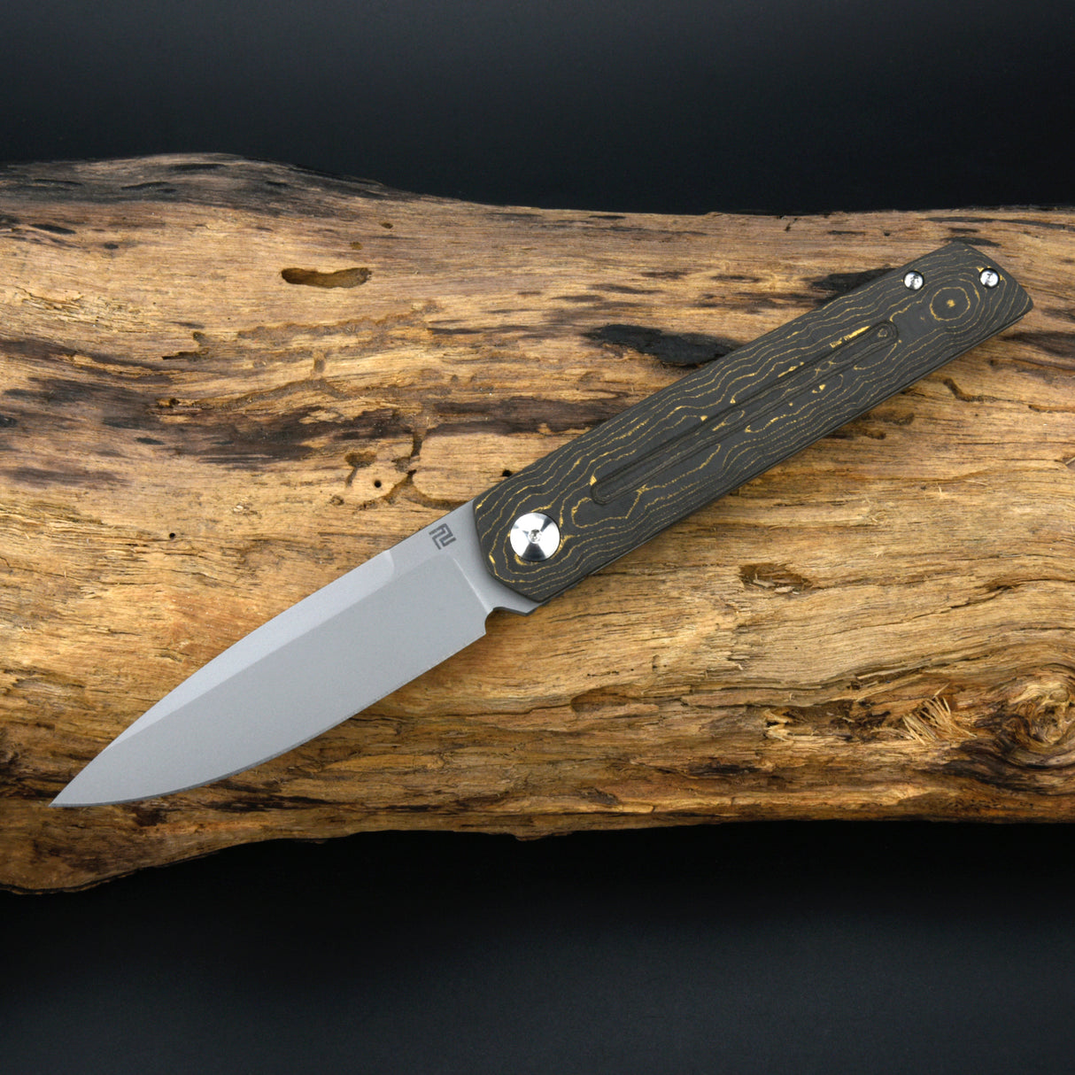 Artisan Cutlery Sirius 1849G S35VN Blade Fat Carbon and Titanium Handle Folding Knives
