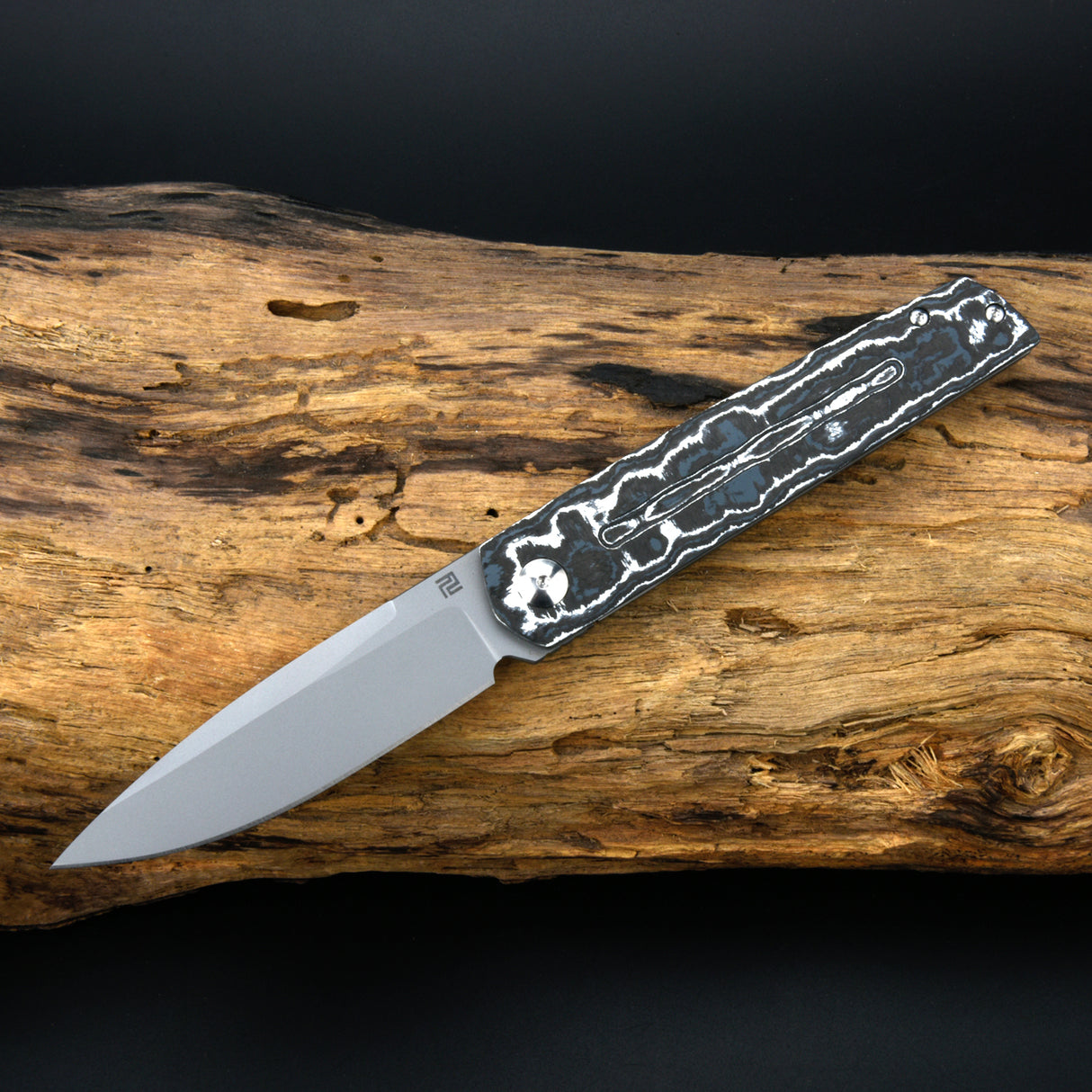 Artisan Cutlery Sirius 1849G S35VN Blade Fat Carbon and Titanium Handle Folding Knives