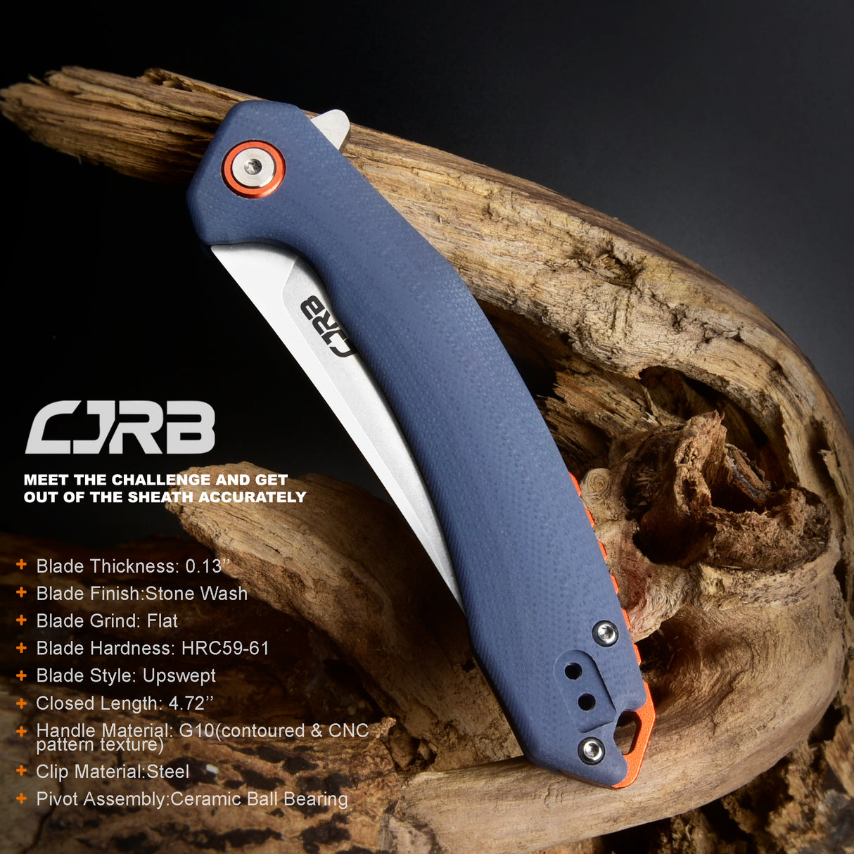 CJRB Gobi  J1906 AR-RPM9 Blade G10(contoured & CNC pattern texture) Handle Folding Knives