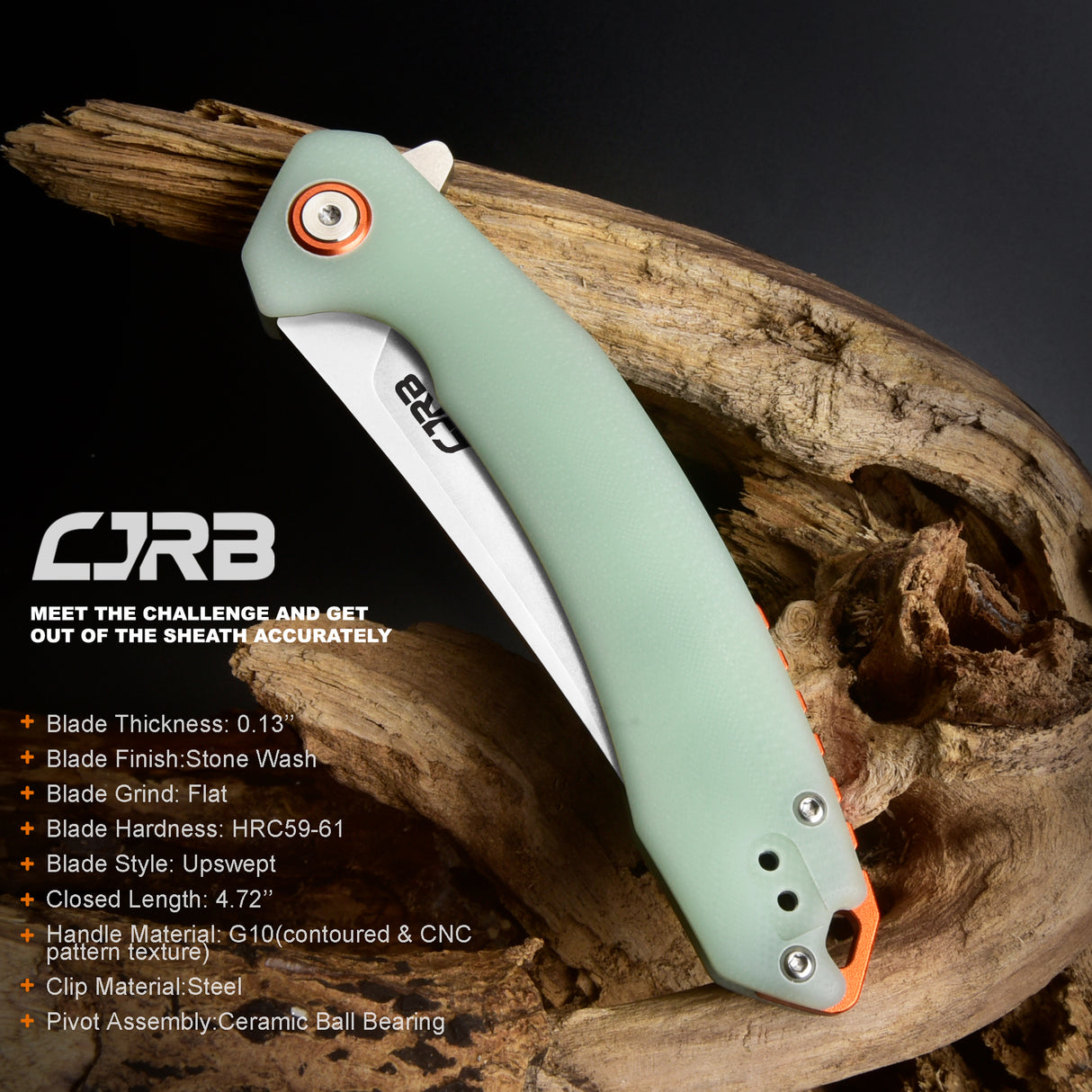 CJRB Gobi  J1906 AR-RPM9 Blade G10(contoured & CNC pattern texture) Handle Folding Knives