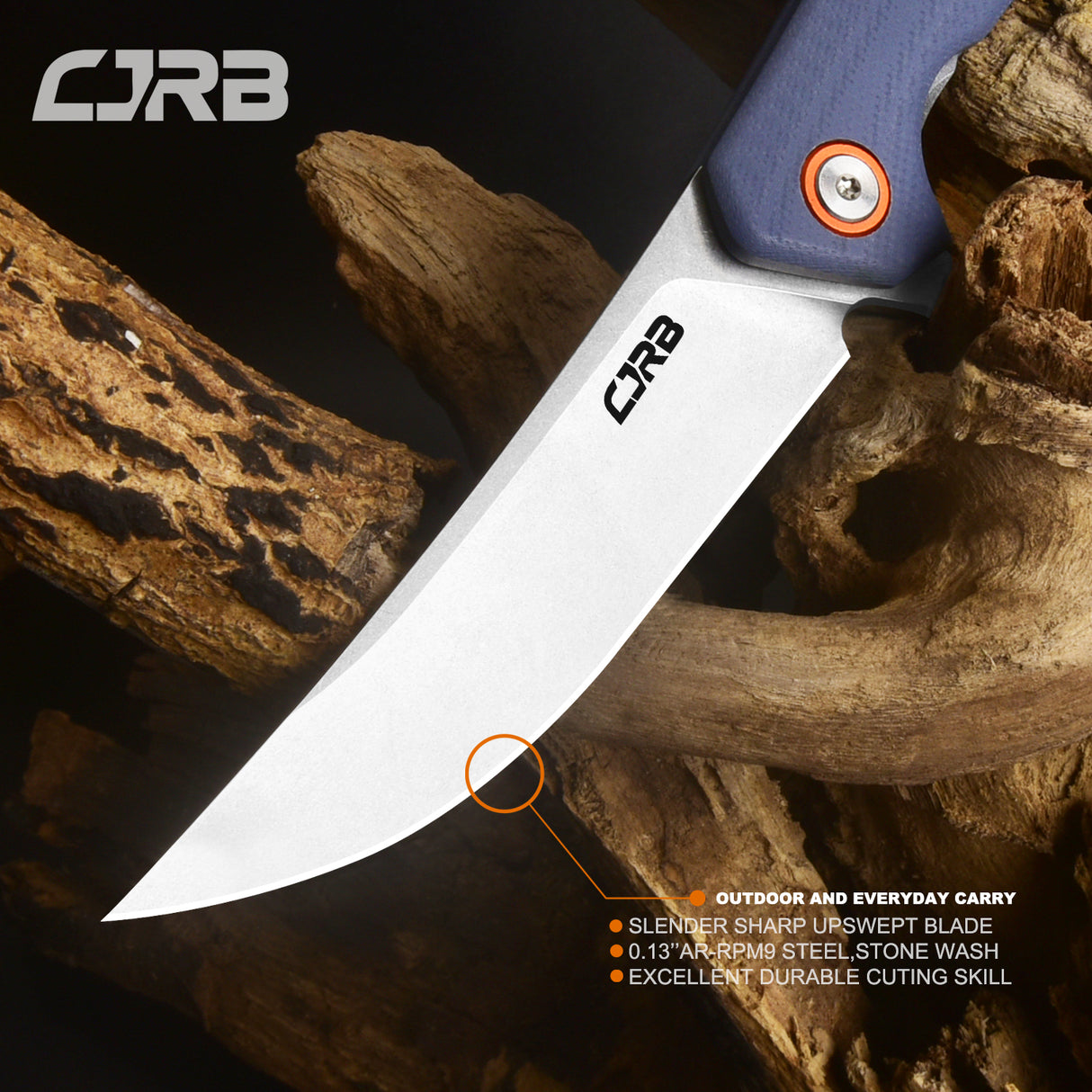 CJRB Gobi  J1906 AR-RPM9 Blade G10(contoured & CNC pattern texture) Handle Folding Knives