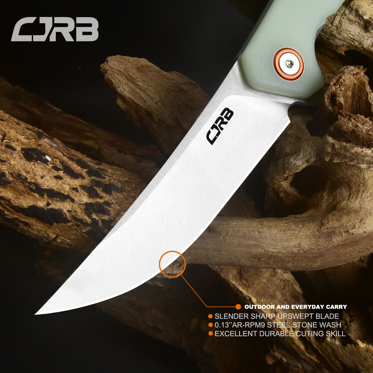 CJRB Gobi  J1906 AR-RPM9 Blade G10(contoured & CNC pattern texture) Handle Folding Knives