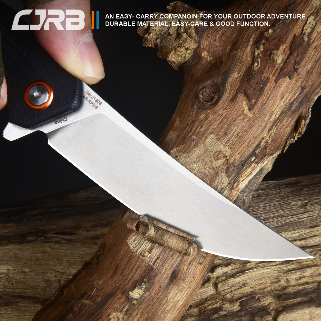 CJRB Gobi  J1906 AR-RPM9 Blade G10(contoured & CNC pattern texture) Handle Folding Knives