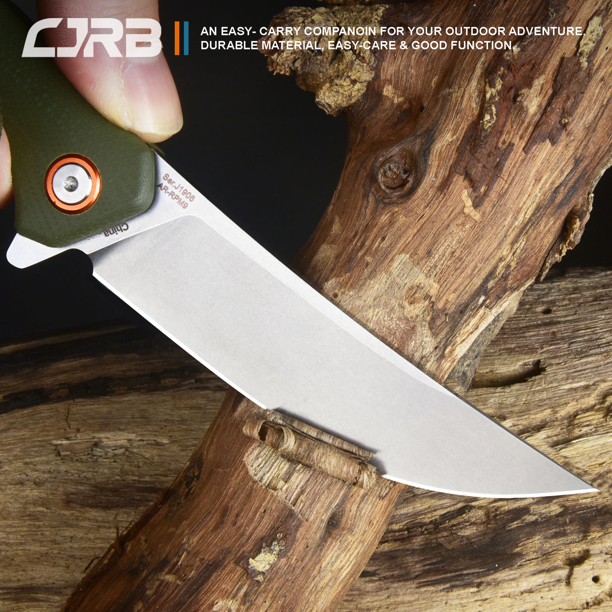 CJRB Gobi  J1906 AR-RPM9 Blade G10(contoured & CNC pattern texture) Handle Folding Knives