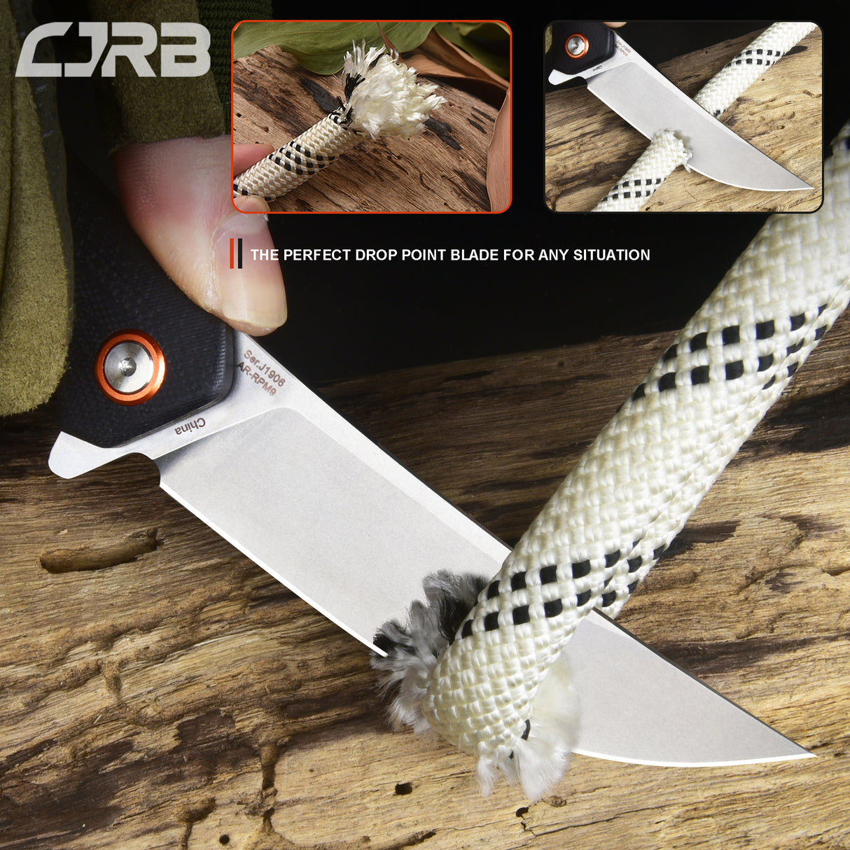 CJRB Gobi  J1906 AR-RPM9 Blade G10(contoured & CNC pattern texture) Handle Folding Knives