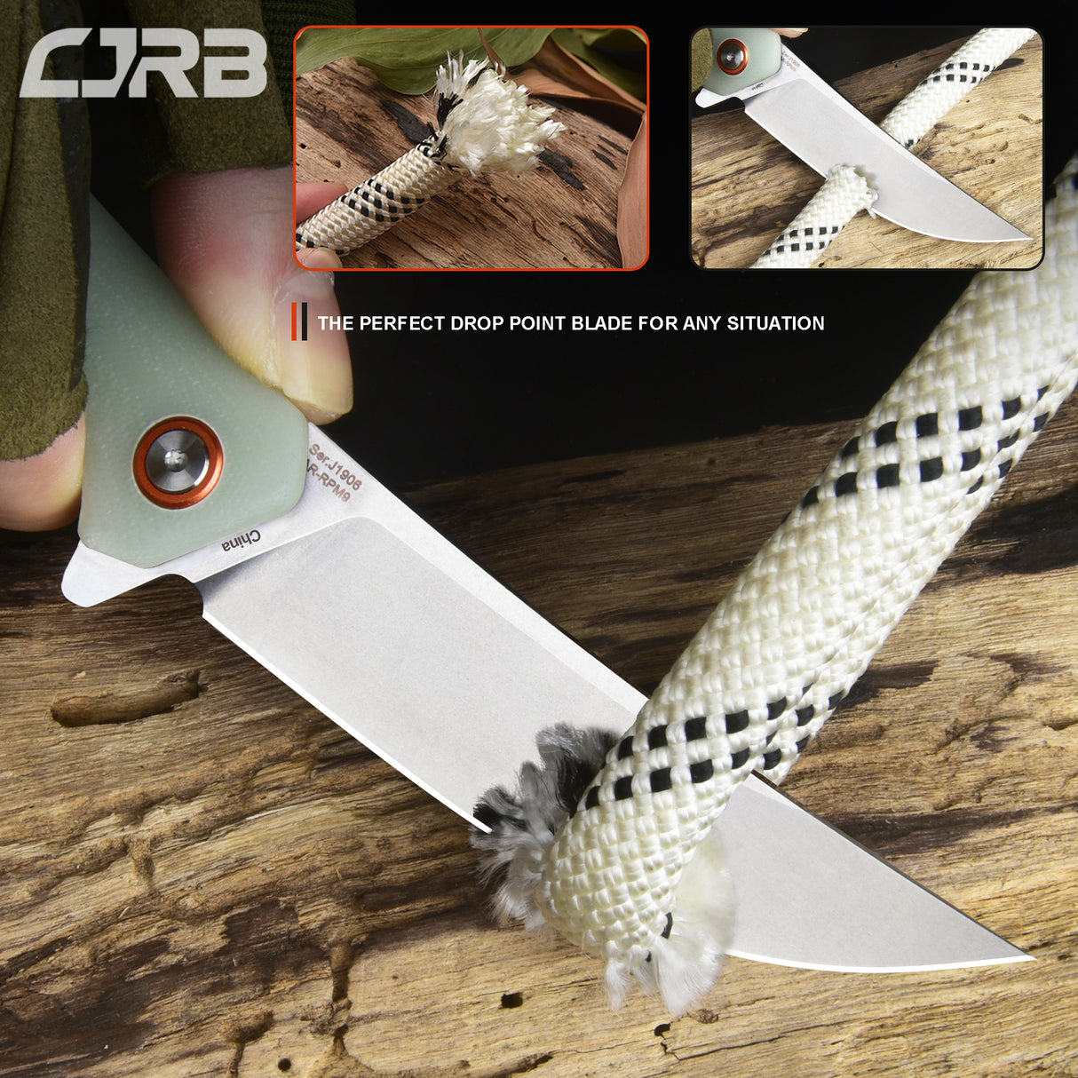 CJRB Gobi  J1906 AR-RPM9 Blade G10(contoured & CNC pattern texture) Handle Folding Knives