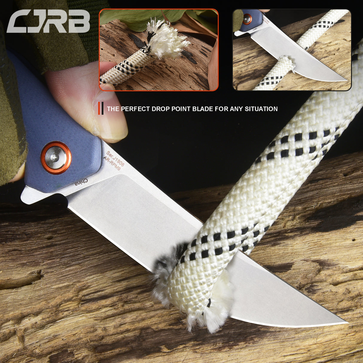 CJRB Gobi  J1906 AR-RPM9 Blade G10(contoured & CNC pattern texture) Handle Folding Knives