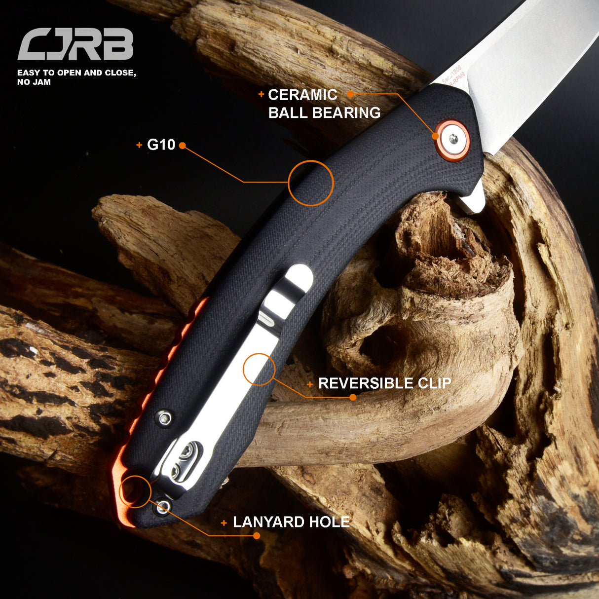 CJRB Gobi  J1906 AR-RPM9 Blade G10(contoured & CNC pattern texture) Handle Folding Knives