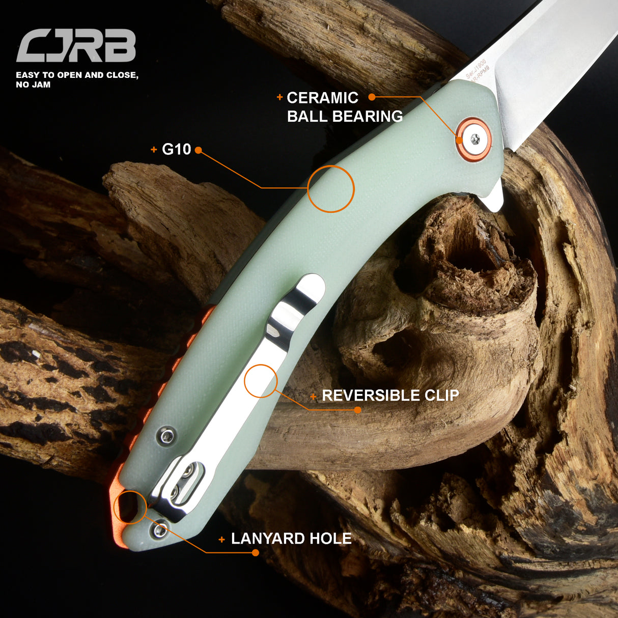 CJRB Gobi  J1906 AR-RPM9 Blade G10(contoured & CNC pattern texture) Handle Folding Knives