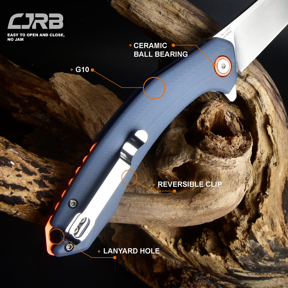 CJRB Gobi  J1906 AR-RPM9 Blade G10(contoured & CNC pattern texture) Handle Folding Knives