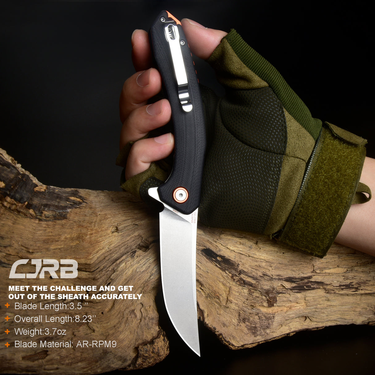 CJRB Gobi  J1906 AR-RPM9 Blade G10(contoured & CNC pattern texture) Handle Folding Knives