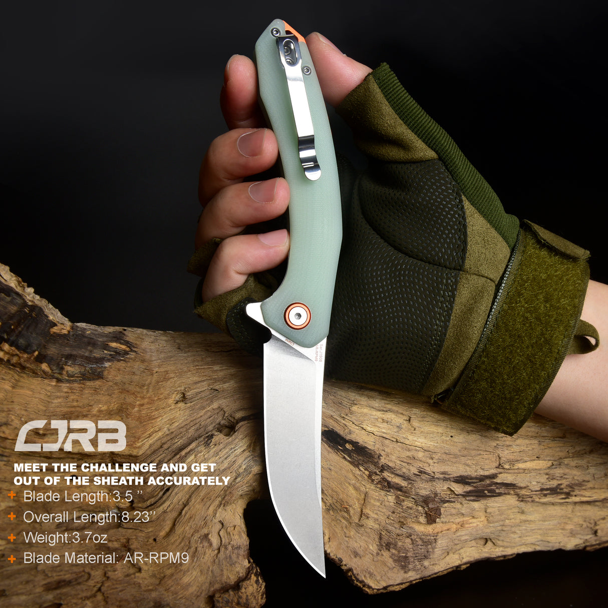 CJRB Gobi  J1906 AR-RPM9 Blade G10(contoured & CNC pattern texture) Handle Folding Knives
