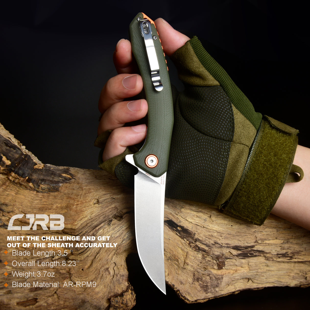 CJRB Gobi  J1906 AR-RPM9 Blade G10(contoured & CNC pattern texture) Handle Folding Knives